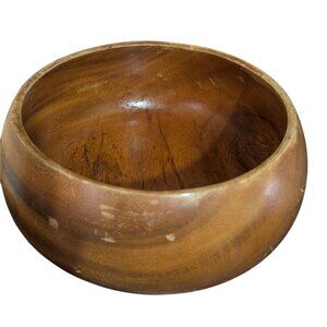 Acacia Wood Round Bowl With Smooth Finish & Rustic Charm‎ Pre-Owned